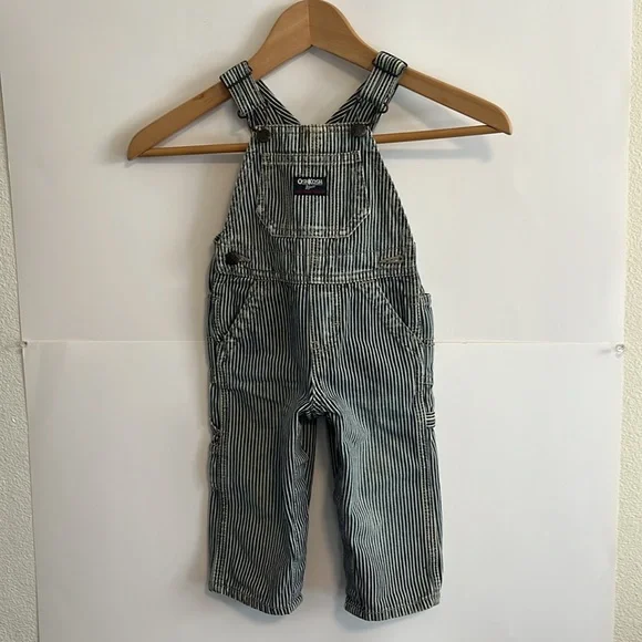 Oshkosh B’gosh stripped overalls size 12M - Picture 3 of 10